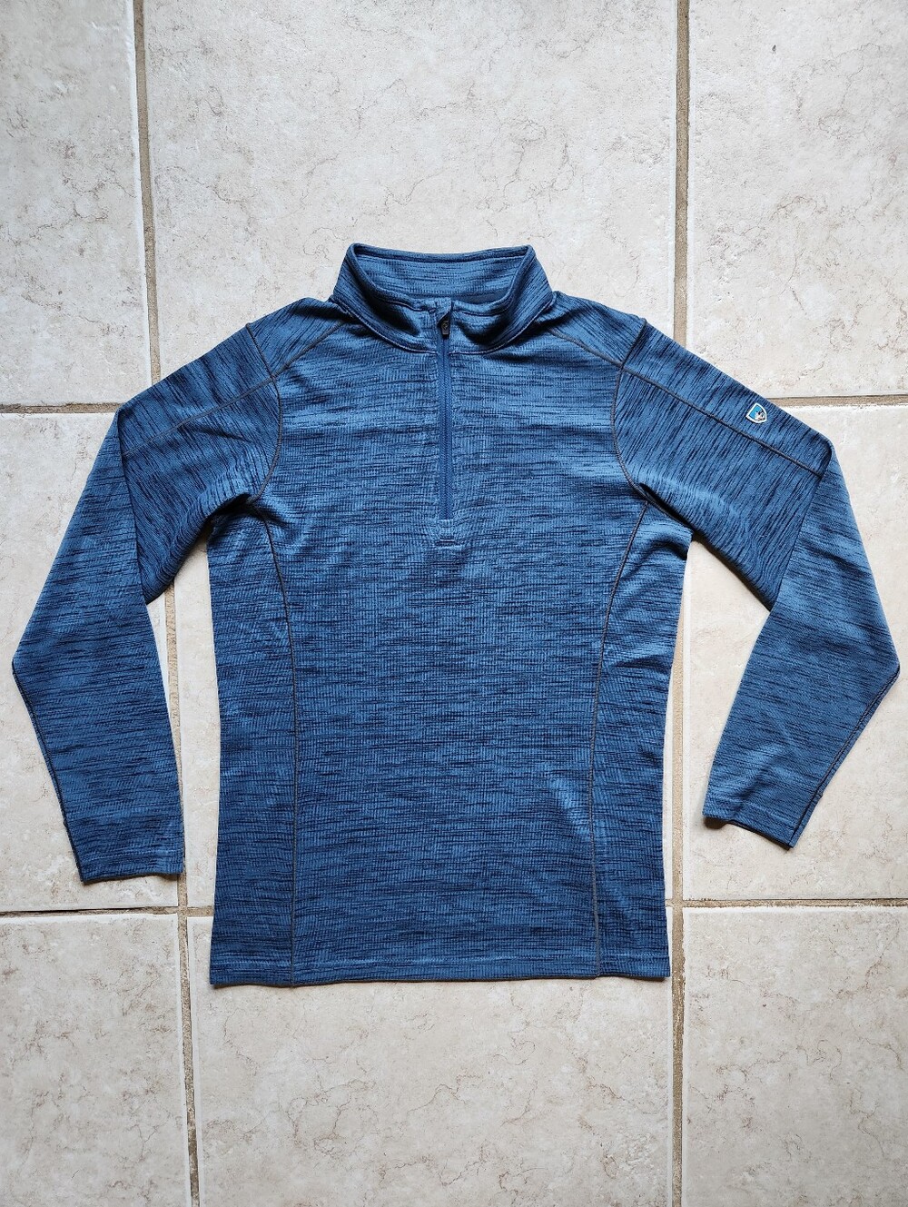 KUHL Alloy 1/4 Zip Pullover Sweater Youth Large 14-16 Blue Heathered
